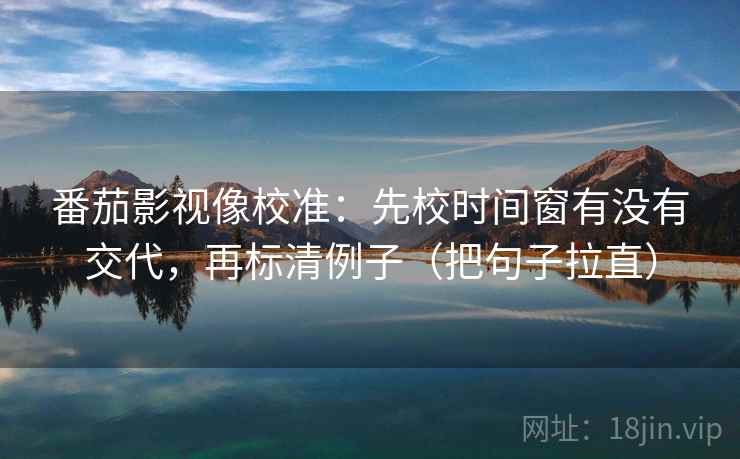 番茄影视像校准：先校时间窗有没有交代，再标清例子（把句子拉直）