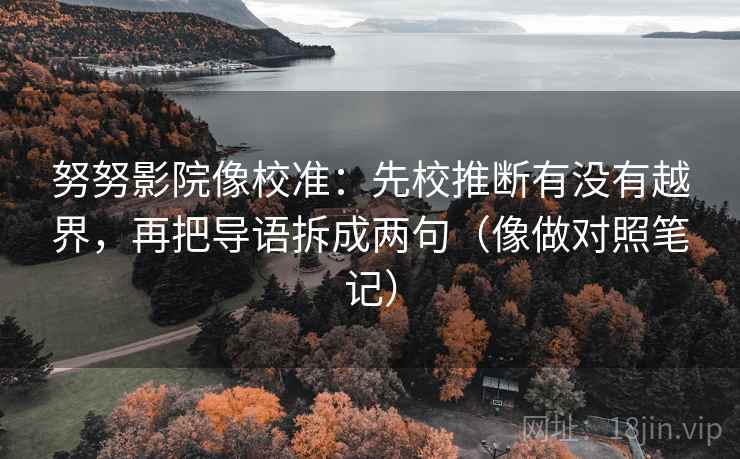 努努影院像校准：先校推断有没有越界，再把导语拆成两句（像做对照笔记）